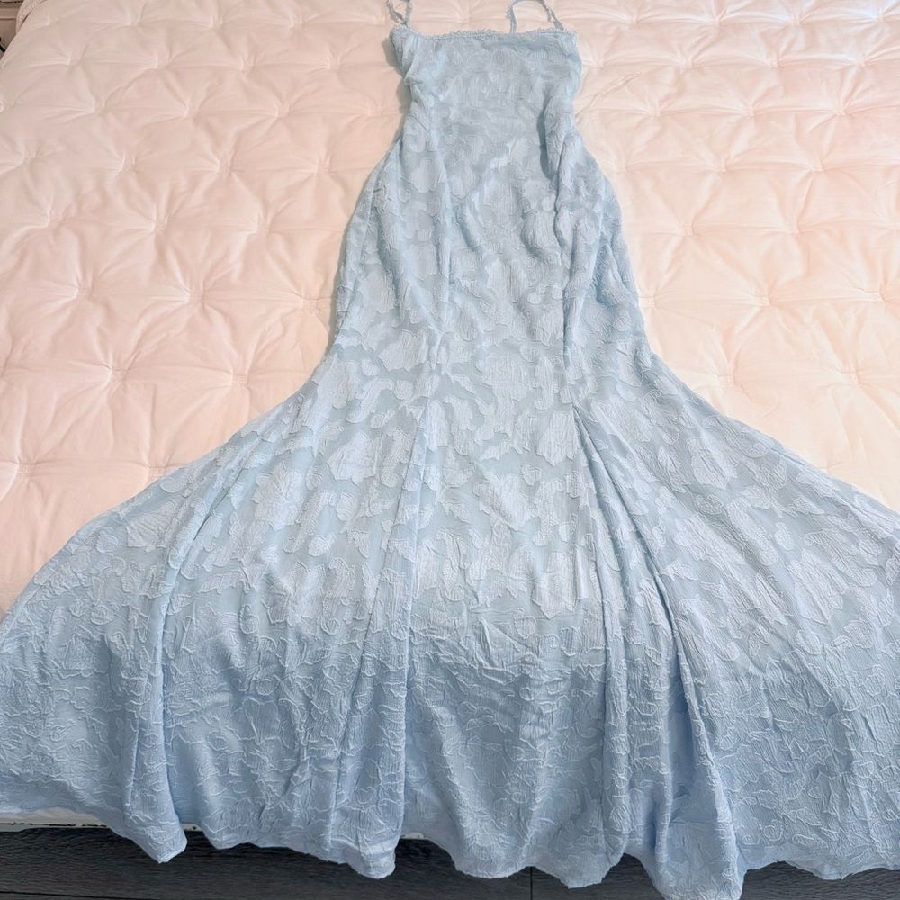 HOUSE OF CB 'Joan' Bluebell Lace Up Maxi Dress/Size Small Cup A-C NWOT